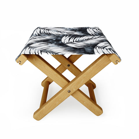 Schatzi Brown Maui Palm Black and White Folding Stool