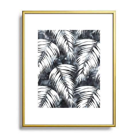 Schatzi Brown Maui Palm Black and White Metal Framed Art Print