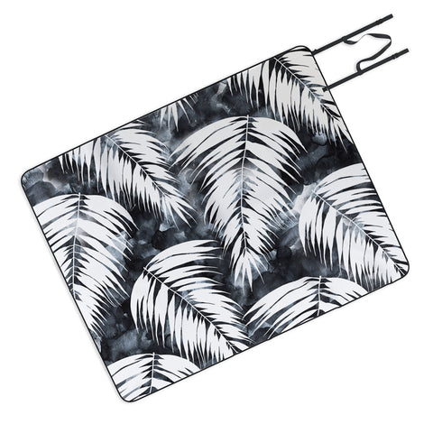 Schatzi Brown Maui Palm Black and White Picnic Blanket