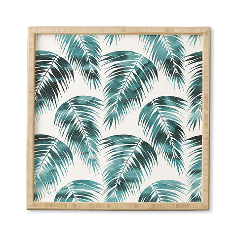 Schatzi Brown Maui Palm Green and White Framed Wall Art