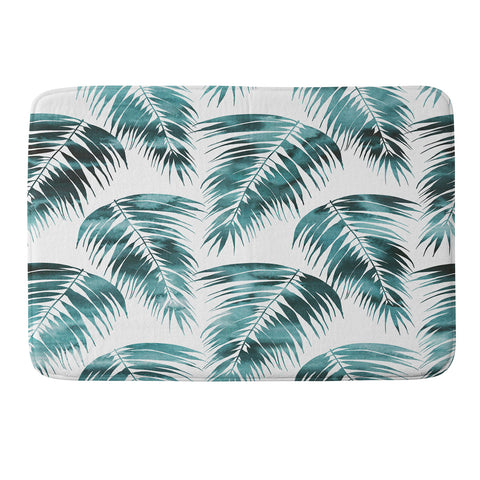 Schatzi Brown Maui Palm Green and White Memory Foam Bath Mat