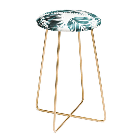 Schatzi Brown Maui Palm Green and White Counter Stool