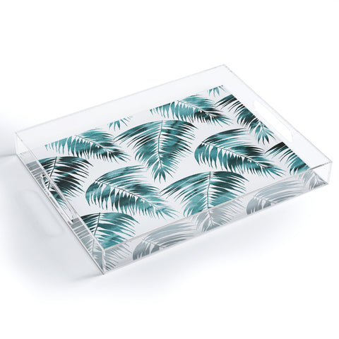 Schatzi Brown Maui Palm Green and White Acrylic Tray