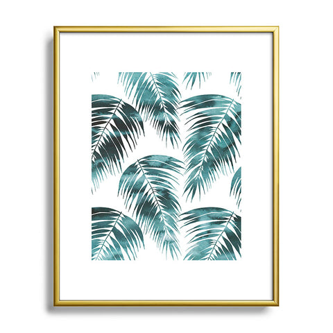 Schatzi Brown Maui Palm Green and White Metal Framed Art Print