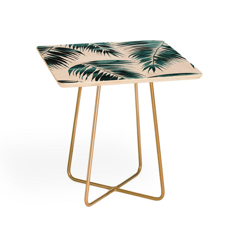 Schatzi Brown Maui Palm Green and White Side Table