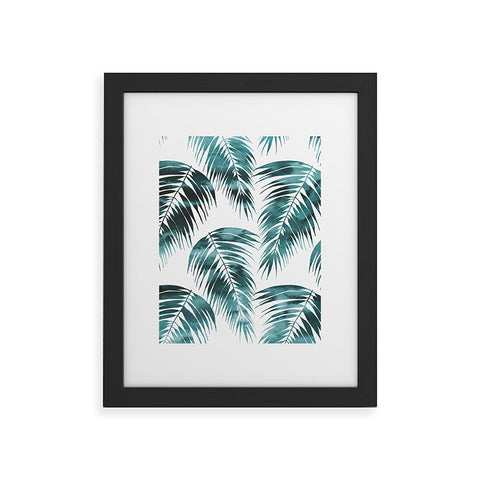 Schatzi Brown Maui Palm Green and White Framed Art Print