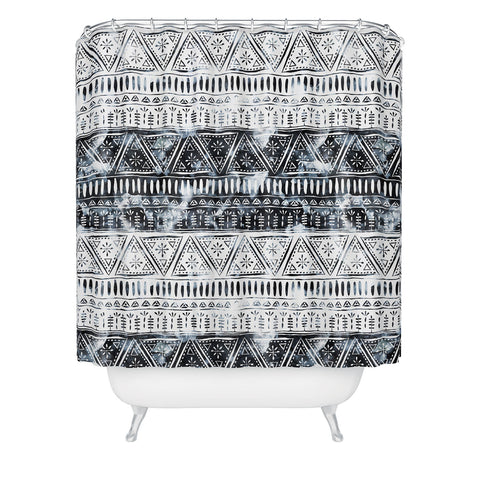 Schatzi Brown Mendhi Black and White Shower Curtain