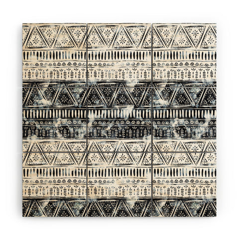 Schatzi Brown Mendhi Black and White Wood Wall Mural