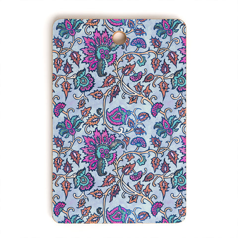 Schatzi Brown Mendhi Floral Periwinkle Cutting Board Rectangle