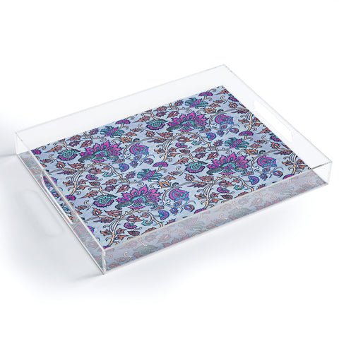 Schatzi Brown Mendhi Floral Periwinkle Acrylic Tray