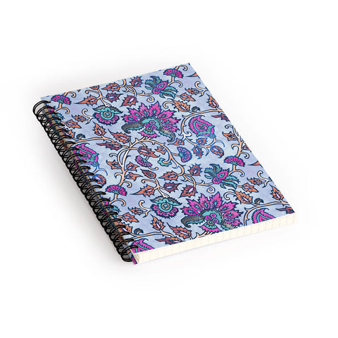 Schatzi Brown Mendhi Floral Periwinkle Spiral Notebook