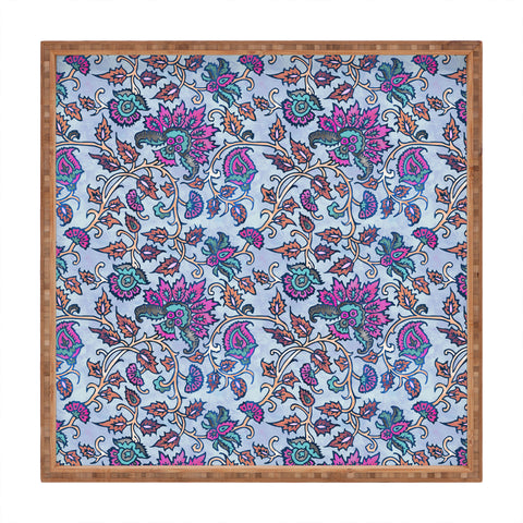 Schatzi Brown Mendhi Floral Periwinkle Square Tray