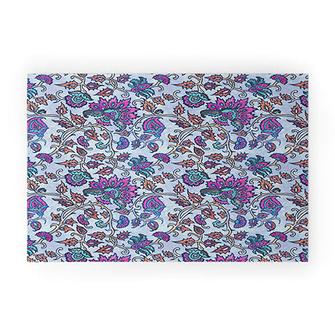 Schatzi Brown Mendhi Floral Periwinkle Welcome Mat