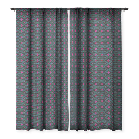 Schatzi Brown Merri Diamond Black Sheer Window Curtain