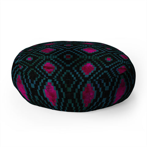 Schatzi Brown Merri Diamond Black Floor Pillow Round
