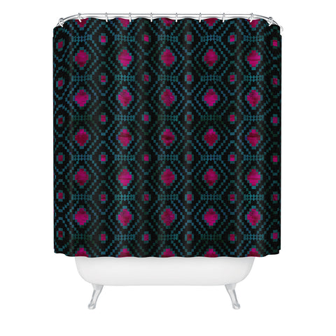 Schatzi Brown Merri Diamond Black Shower Curtain