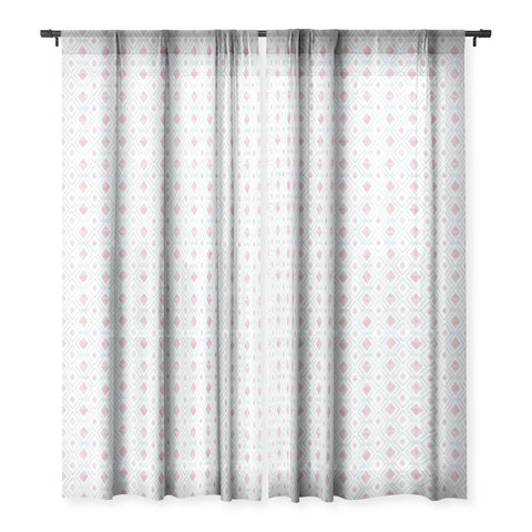 Schatzi Brown Merri Diamond White Sheer Window Curtain