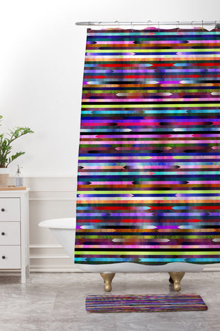 Schatzi Brown Mexicali 3A Shower Curtain And Mat