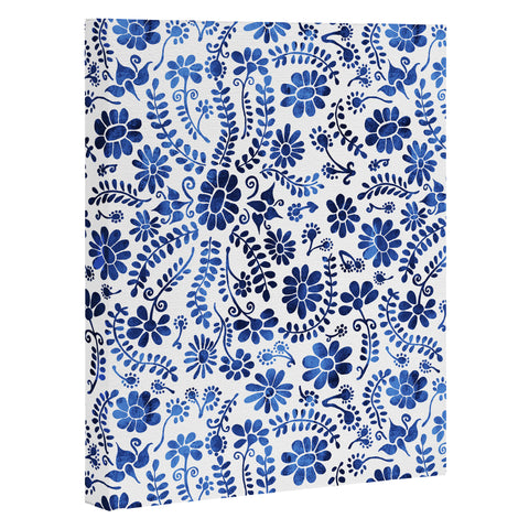 Schatzi Brown Mexico City Flower Blue Art Canvas