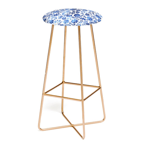 Schatzi Brown Mexico City Flower Blue Bar Stool