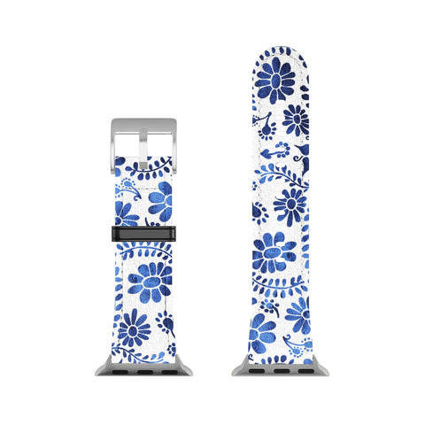 Schatzi Brown Mexico City Flower Blue Apple Watch Band