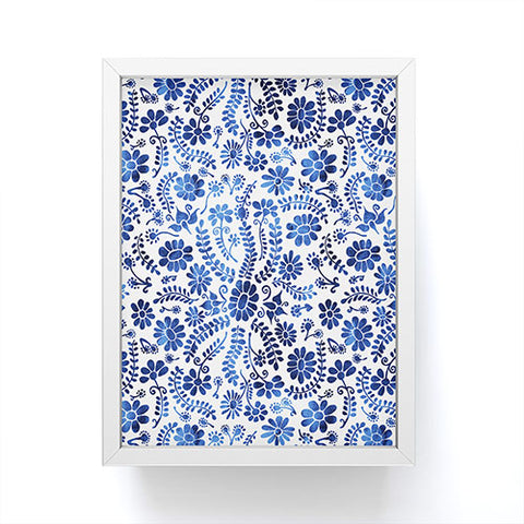 Schatzi Brown Mexico City Flower Blue Framed Mini Art Print