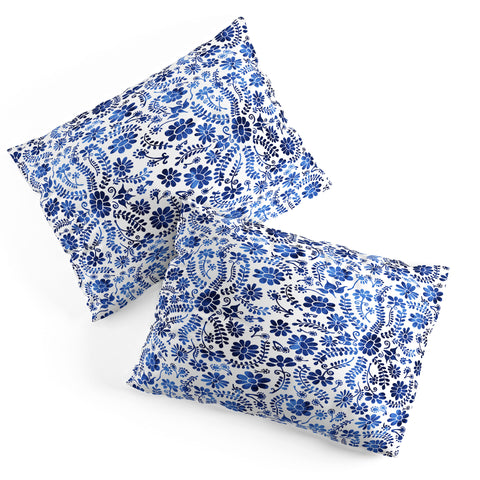 Schatzi Brown Mexico City Flower Blue Pillow Shams