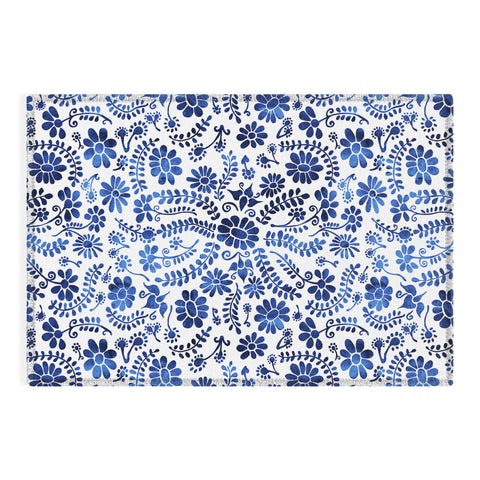 Schatzi Brown Mexico City Flower Blue Outdoor Rug