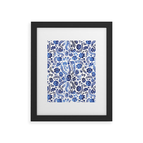 Schatzi Brown Mexico City Flower Blue Framed Art Print