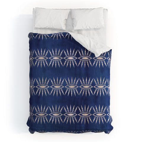 Schatzi Brown Mila Eye Stripe Indigo Comforter