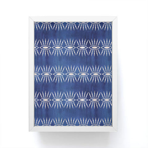 Schatzi Brown Mila Eye Stripe Indigo Framed Mini Art Print