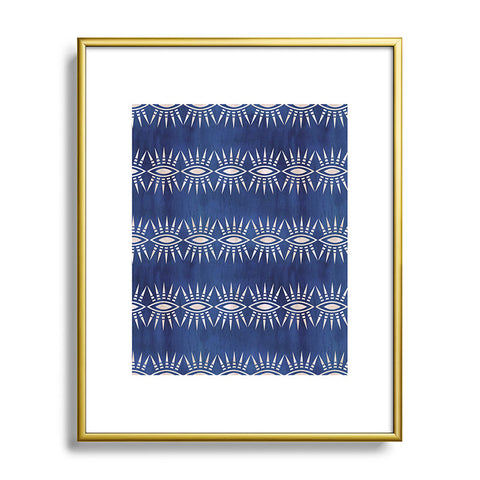 Schatzi Brown Mila Eye Stripe Indigo Metal Framed Art Print