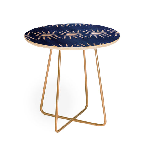 Schatzi Brown Mila Eye Stripe Indigo Round Side Table