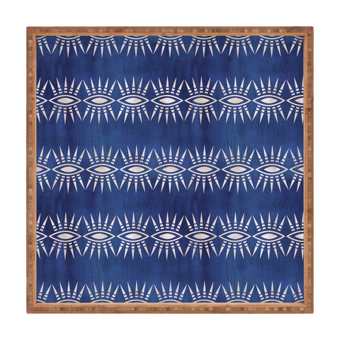 Schatzi Brown Mila Eye Stripe Indigo Square Tray