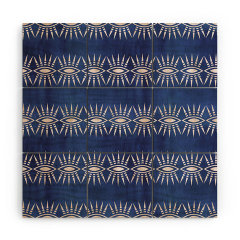 Schatzi Brown Mila Eye Stripe Indigo Wood Wall Mural