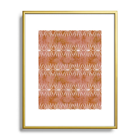 Schatzi Brown Mila Eye Stripe Rust Metal Framed Art Print