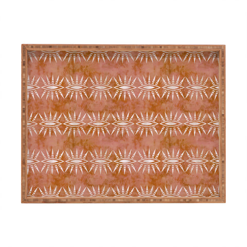 Schatzi Brown Mila Eye Stripe Rust Rectangular Tray