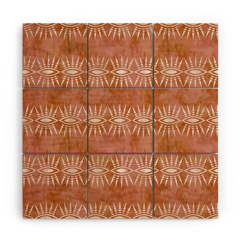 Schatzi Brown Mila Eye Stripe Rust Wood Wall Mural