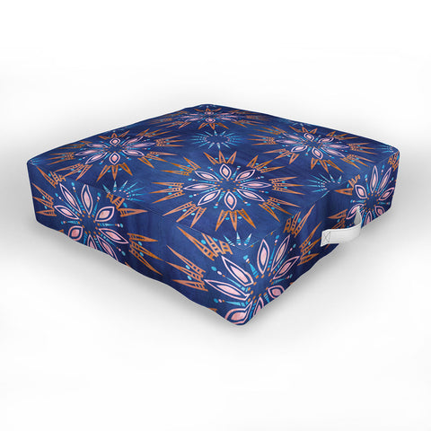 Schatzi Brown Mila Farmhouse Indigo Outdoor Floor Cushion