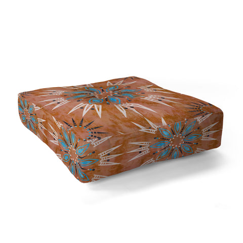 Schatzi Brown Mila Farmhouse Rust Floor Pillow Square