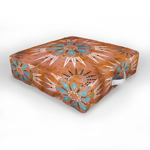 Schatzi Brown Mila Farmhouse Rust Outdoor Floor Cushion