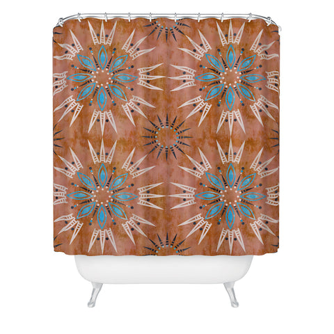 Schatzi Brown Mila Farmhouse Rust Shower Curtain