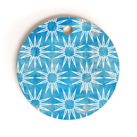 Schatzi Brown Mila Farmhouse Turquoise Sun Cutting Board Round