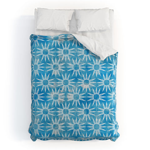 Schatzi Brown Mila Farmhouse Turquoise Sun Duvet Cover