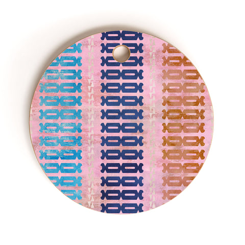 Schatzi Brown Mila Stripe Multi Cutting Board Round