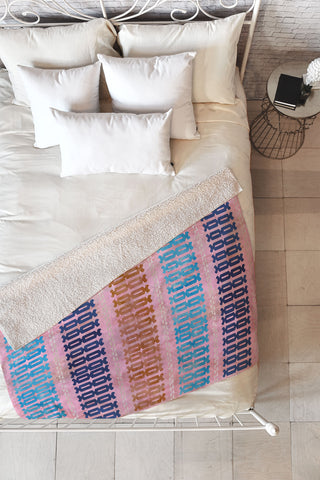 Schatzi Brown Mila Stripe Multi Fleece Throw Blanket