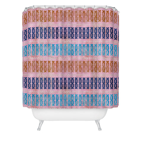 Schatzi Brown Mila Stripe Multi Shower Curtain