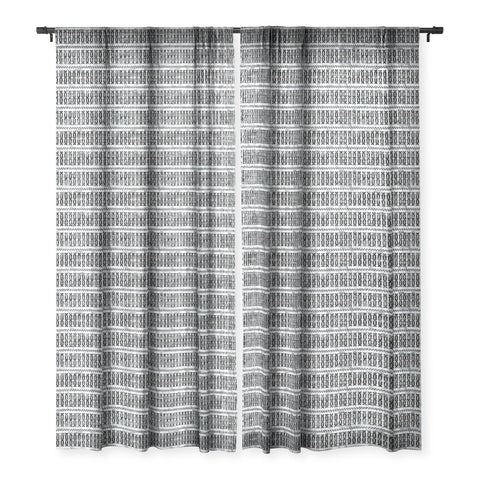 Schatzi Brown Mila Stripe White Sheer Window Curtain