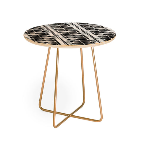 Schatzi Brown Mila Stripe White Round Side Table