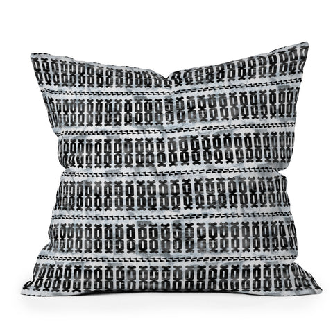 Schatzi Brown Mila Stripe White Throw Pillow